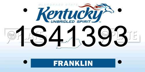 1S41393 Kentucky License Plate