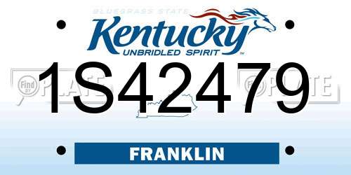1S42479 Kentucky License Plate