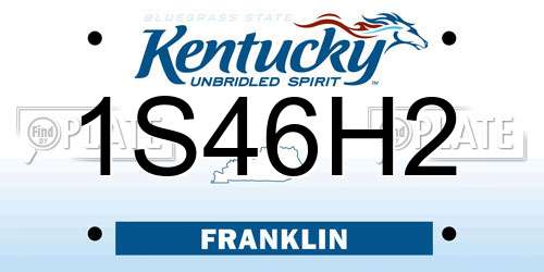 1S46H2 Kentucky License Plate