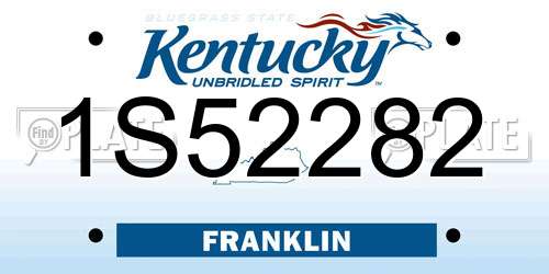 1S52282 Kentucky License Plate