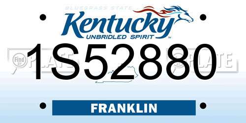 1S52880 Kentucky License Plate