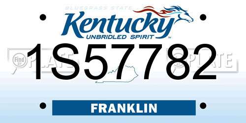 1S57782 Kentucky License Plate