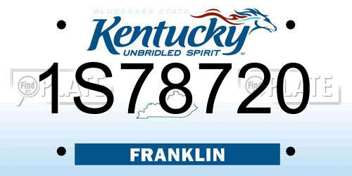 1S78720 Kentucky License Plate