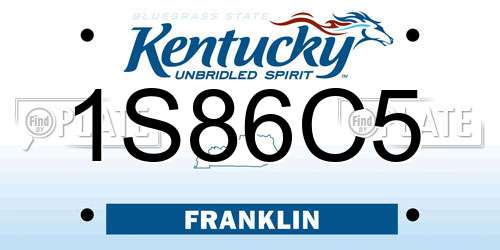 1S86C5 Kentucky License Plate