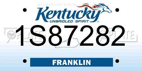 1S87282 Kentucky License Plate