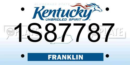 1S87787 Kentucky License Plate