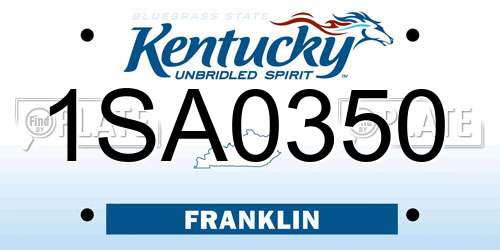 1SA0350 Kentucky License Plate