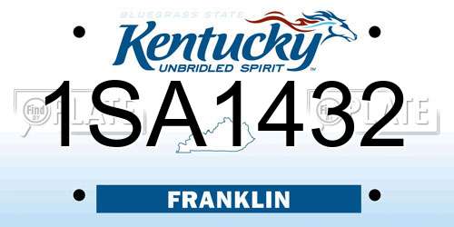 1SA1432 Kentucky License Plate