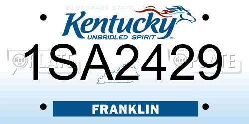 1SA2429 Kentucky License Plate