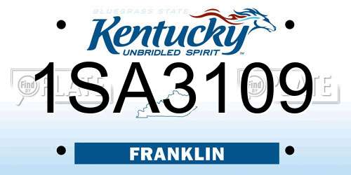 1SA3109 Kentucky License Plate