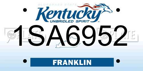 1SA6952 Kentucky License Plate