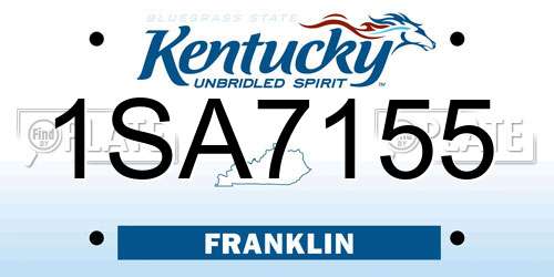 1SA7155 Kentucky License Plate