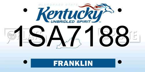 1SA7188 Kentucky License Plate