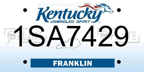 1SA7429 Kentucky License Plate