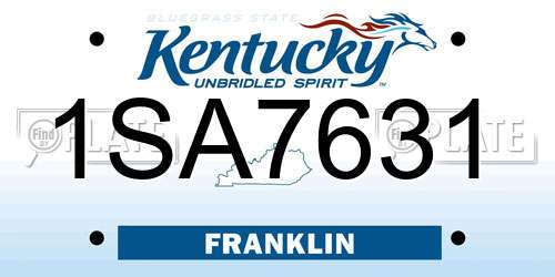1SA7631 Kentucky License Plate