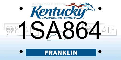 1SA864 Kentucky License Plate