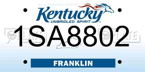 1SA8802 Kentucky License Plate