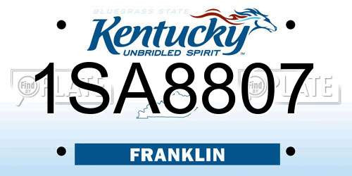 1SA8807 Kentucky License Plate