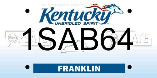 1SAB64 Kentucky License Plate