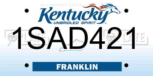 1SAD421 Kentucky License Plate