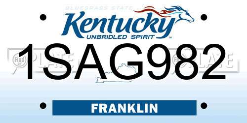 1SAG982 Kentucky License Plate