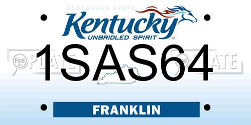 1SAS64 Kentucky License Plate