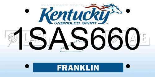 1SAS660 Kentucky License Plate