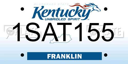 1SAT155 Kentucky License Plate