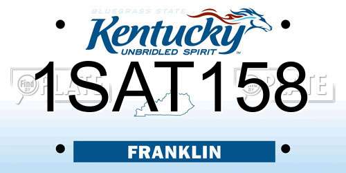 1SAT158 Kentucky License Plate