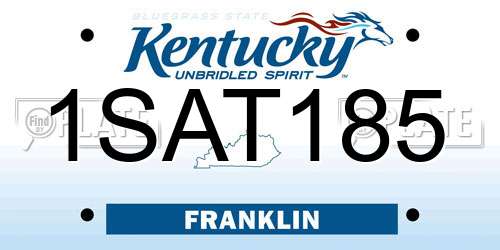 1SAT185 Kentucky License Plate