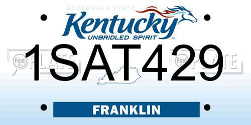 1SAT429 Kentucky License Plate