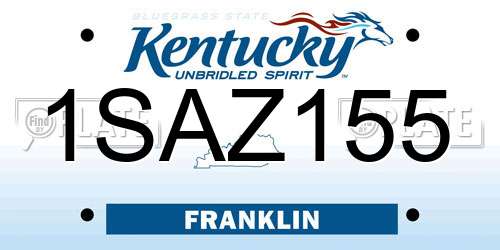1SAZ155 Kentucky License Plate