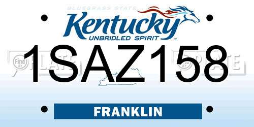 1SAZ158 Kentucky License Plate