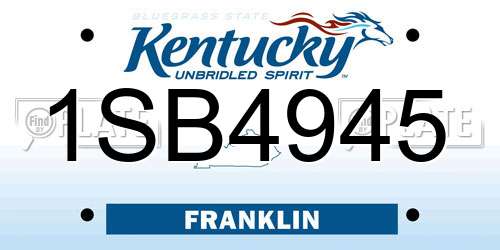 1SB4945 Kentucky License Plate