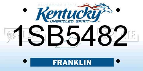 1SB5482 Kentucky License Plate
