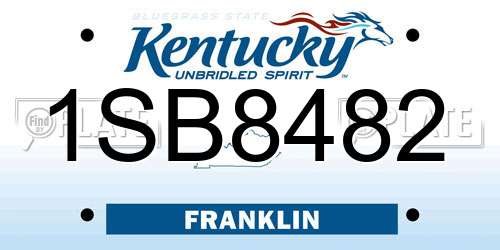 1SB8482 Kentucky License Plate
