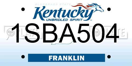 1SBA504 Kentucky License Plate