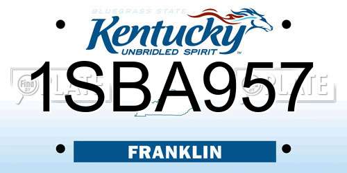 1SBA957 Kentucky License Plate
