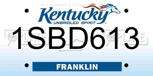 1SBD613 Kentucky License Plate