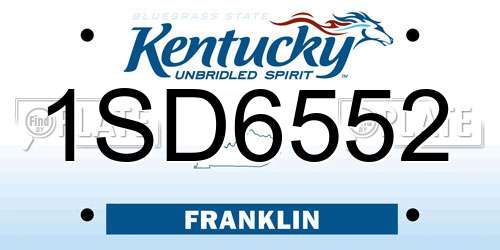 1SD6552 Kentucky License Plate