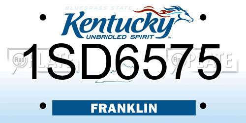 1SD6575 Kentucky License Plate