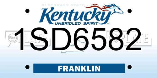 1SD6582 Kentucky License Plate