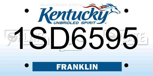 1SD6595 Kentucky License Plate
