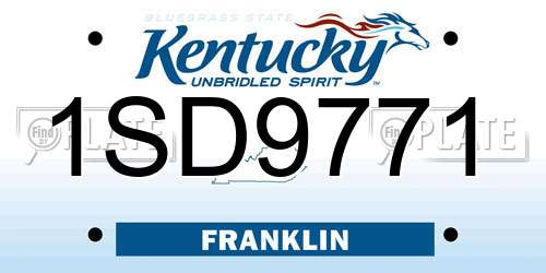 1SD9771 Kentucky License Plate