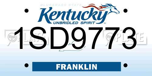 1SD9773 Kentucky License Plate