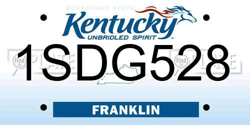 1SDG528 Kentucky License Plate