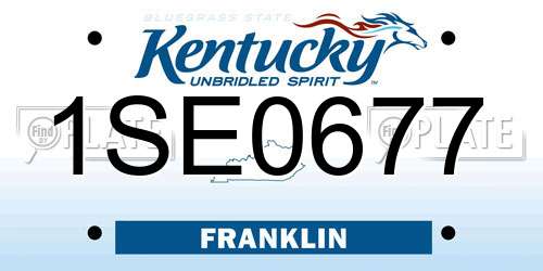 1SE0677 Kentucky License Plate