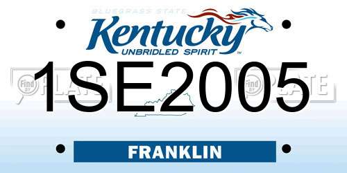 1SE2005 Kentucky License Plate