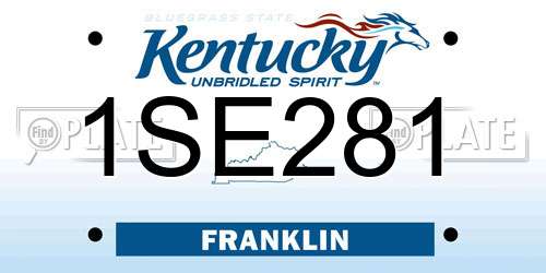 1SE281 Kentucky License Plate