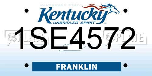 1SE4572 Kentucky License Plate